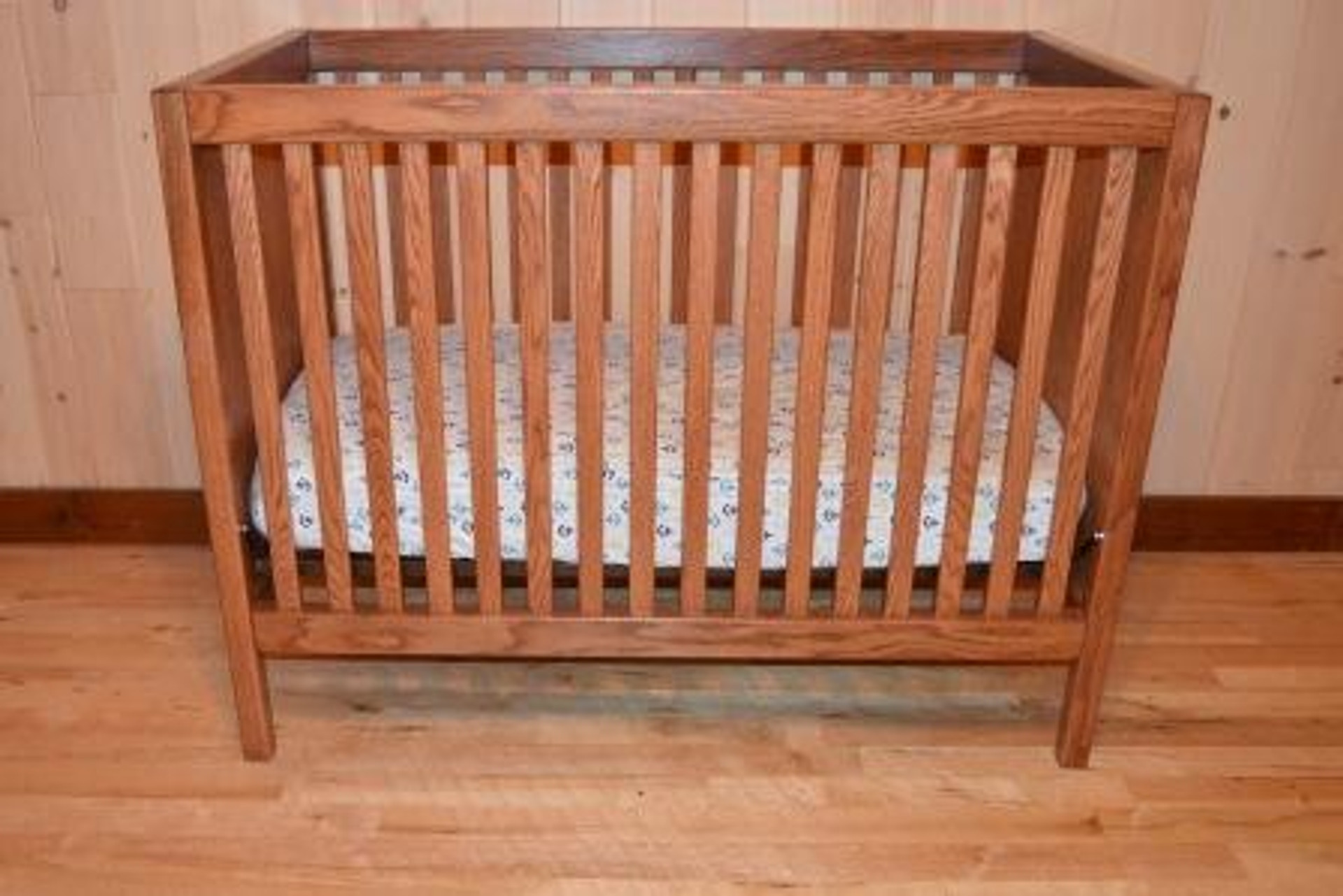 Oak Crib Solid Wood Custom Hand Made Crib
