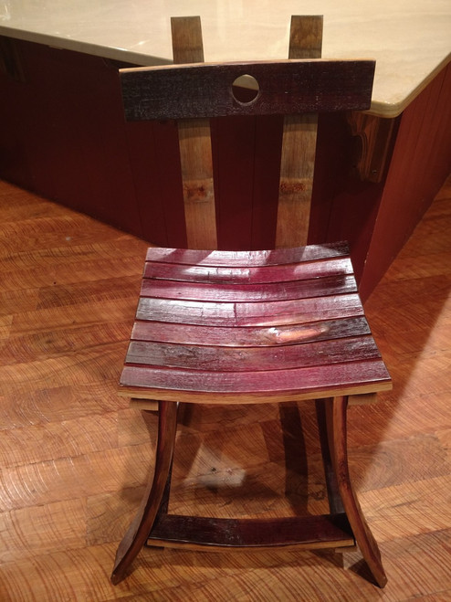 Wine Barrel Stave Bar Stool with Back