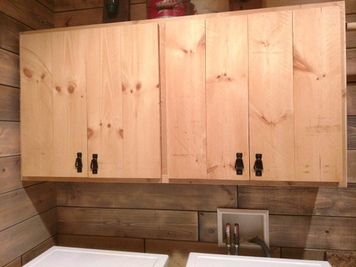Rough Sawn Pine Laundry Room Cabinets