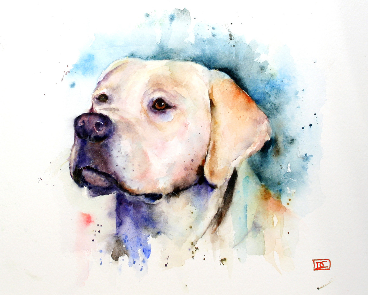 yellow lab watercolor