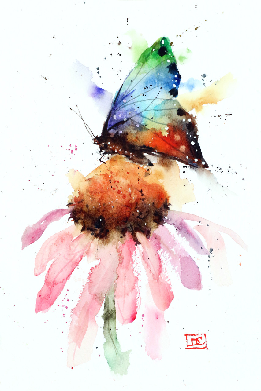 Watercolor Butterfly and Flowers Tutorial using Artistro paints 