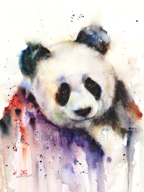 "PANDA" limited edition signed and numbered panda print from an original watercolor painting by Dean Crouser. Edition limited to 400 prints.