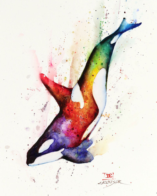 ORCA signed and numbered killer whale print from an original watercolor painting by Dean Crouser. Lots of color and movement in this one - painted in Dean's loose, colorful style. Edition limited to 400 prints. Be sure to check out Dean's other nature and wildlife watercolor paintings!