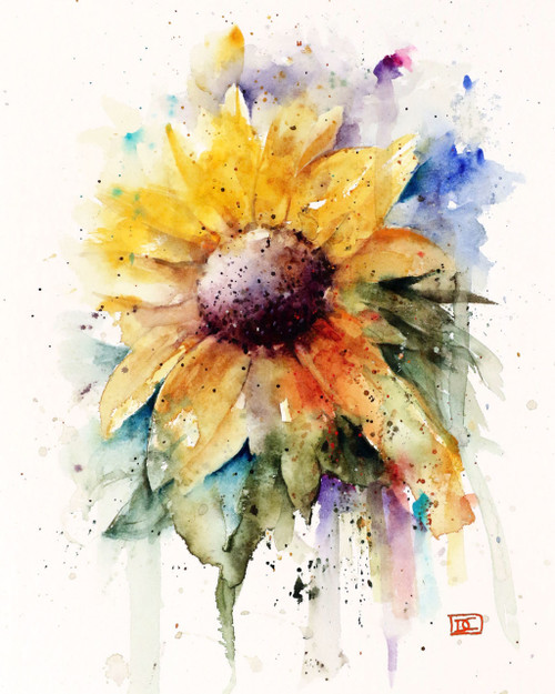 "SUNFLOWER" limited edition print from an original watercolor painting by Dean Crouser. Please be sure to visit Dean's other wildlife, burn and floral art. Signed and numbered, edition limited to 400 prints.