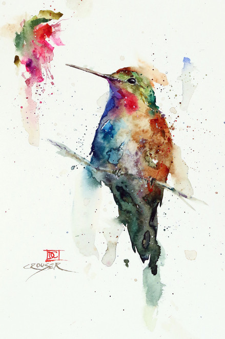 "AGATE" hummingbird art from an original watercolor painting by Dean Crouser. Available in a variety of products including signed and numbered limited edition prints, ceramic tiles, greeting cards and more!
