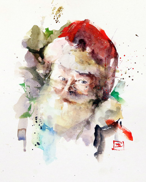 "SANTA" holiday art from one of Dean's original watercolor paintings. Available in a variety of products including limited edition signed and numbered prints, ceramic tiles and coasters greeting cards and more.