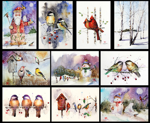 Set of 10 different 5 x 7" holiday greeting cards taken from Dean's best sellers. With each set you will receive one (1) each of the pictured cards.

Each card is blank inside, envelope included, and individually packaged in protective clear flap seal bag.

Printed in U.S.A.

Buy more and save!