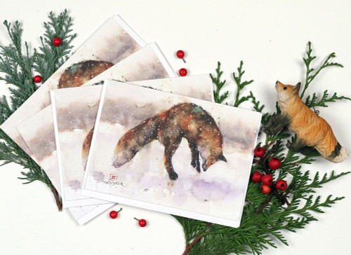 Set of (6) 'JUMPING FOX' 5 x 7" greeting cards from best-selling watercolor art by Dean Crouser. Blank inside, white envelope included and individually packaged in clear flap-seal bags. Buy additional sets and save!