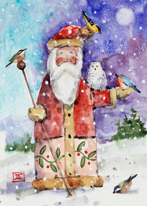 Set of eight (8) "SANTA & FRIENDS" 5 x 7" blank greeting cards featuring the wildlife watercolor art of Dean Crouser. Buy additional sets and save!

Each card measures 5 x 7", blank inside, white envelope included. Each card is packaged in protective clear flap-seal bag.

Dean's printing partner is both FSC (Forest Stewardship Council) and SFI (Sustainable Forest Management) certified. Made in U.S.A.

Copyright Dean Crouser©

Thanks for looking!
