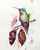 "AUTUMN HUMMER" is one of Dean's newest hummingbird watercolor paintings. It depicts a little hummer perched above two dried autumn leaves knowing that winter is just around the corner. Available in a variety of items from limited edition prints, ceramic tiles, coasters and greeting cards. Ltd edition prints are signed and numbered and edition limited to 400 prints.