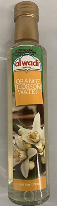 Orange Blossom Water Edible, al wadi,  250 ml bottle