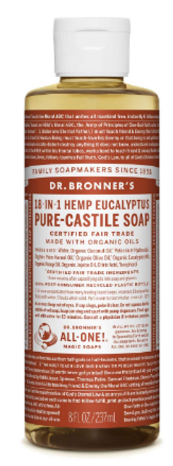 SOAP, CASTILE EUCALYPTUS, Dr. Bronner's, 8 fl oz