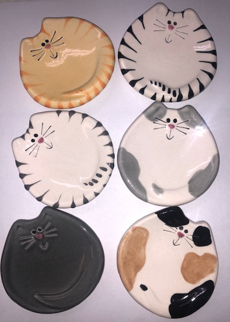 MINI DISH, CAT, Local August Ceramics - 3 inches