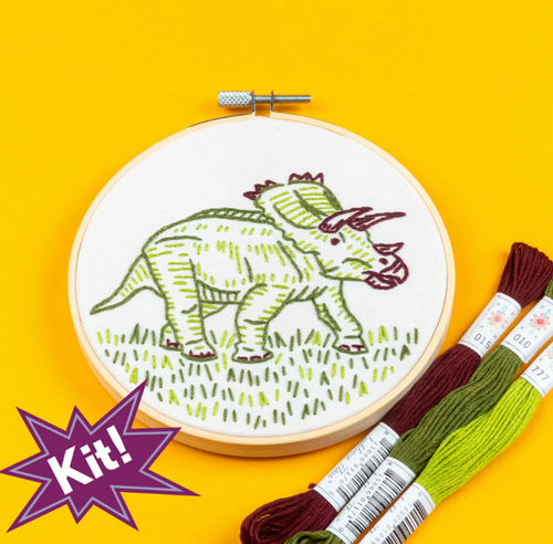*SALE* EMBROIDERY KIT - DINO-MITE 5" - PopLush Original $22.50