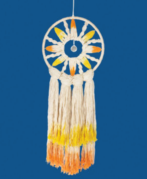 DREAMCATCHER WALL DECOR, SOLAR RAY, FAIR-TRADE, DZI - 31 x 12 inches