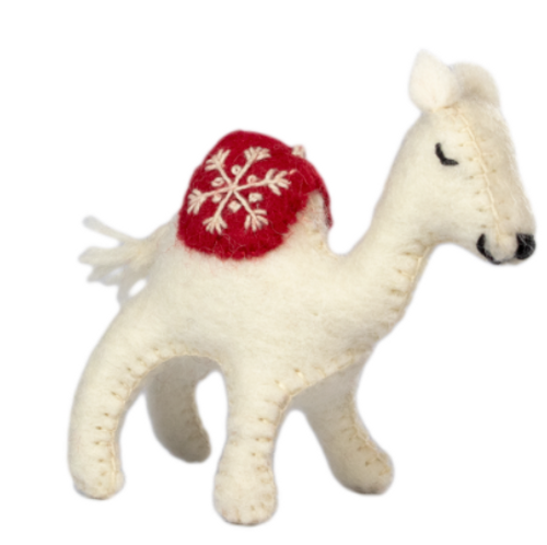 ORNAMENT:  WHITE SNOWFLAKE CAMEL, Tibet Collection