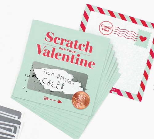 VALENTINES, SCRATCH-OFF, Mint, Inklings, 18 count