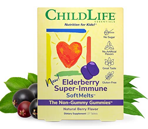 ELDERBERRY *Clearance SALE* SUPER-IMMUNE SoftMelts, ChildLife - 27 Tablets