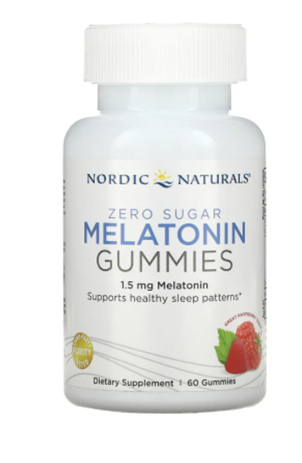 MELATONIN GUMMIES, ZERO SUGAR, Nordic, 1.5 mg, 60 gummies