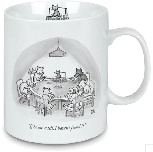 MUG, Poker - Cat's Tell New Yorker Cover - 15 oz Porcelain Mug