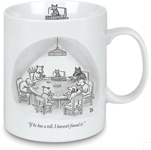 MUG, Poker - Cat's Tell New Yorker Cover - 15 oz Porcelain Mug *SALE* Reg. $14.50