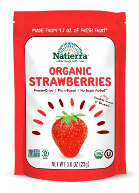 STRAWBERRIES, ORGANIC FREEZE-DRIED, Natierra - .8 oz