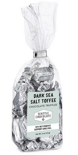 TRUFFLE GIFT BAG, DARK CHOCOLATE SEA SALT TOFFEE, Seattle Chocolate - 5 oz