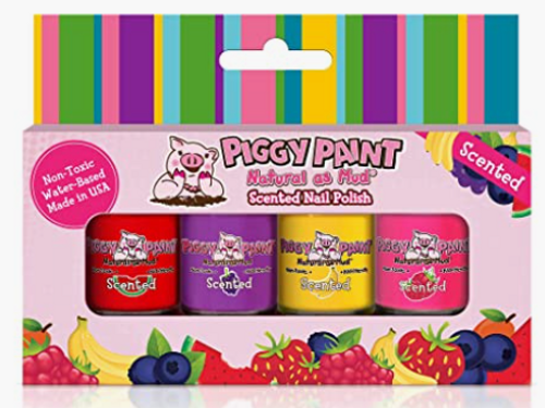 NAIL POLISH SET, SCENTED-Silly Unicorns-  Piggy Paint, 4 count