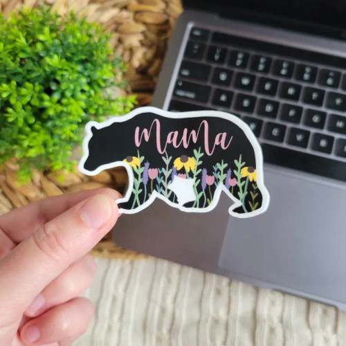 Mama Bear Sticker, Mom Sticker, Water Bottle Sticker