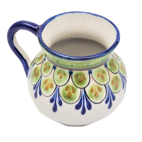 Guatemalan Pottery Mug - Blue w/ Green