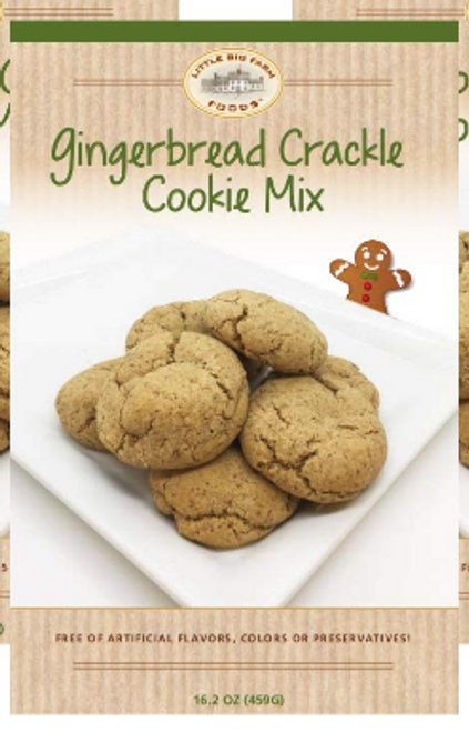 COOKIE MIX, GINGERBREAD CRACKLE, Little Big Farm NH -  (16.2 oz) makes about 18 cookies