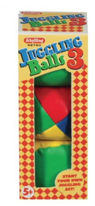 JUGGLING BALLS, RETRO STYLE, Schylling Toys - Box of 3