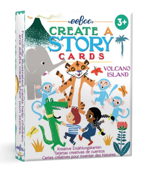 CREATE A STORY, Volcano Island, Eeboo - 36 story cards