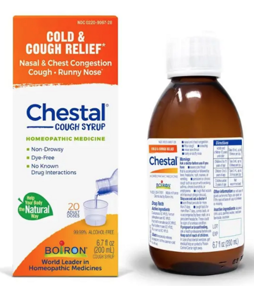 CHESTAL COUGH SYRUP, Homeopathic cold and cough relief, BOIRON - 6.7 fl oz (200 ml)