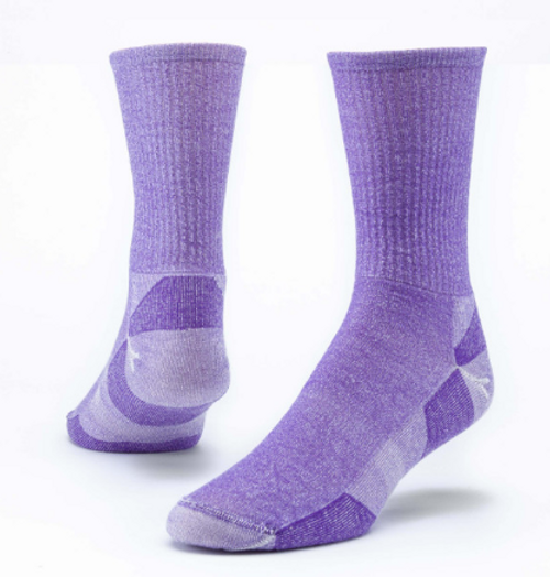 SOCKS, ORGANIC WOOL URBAN HIKER, Maggie's - CREW PURPLE