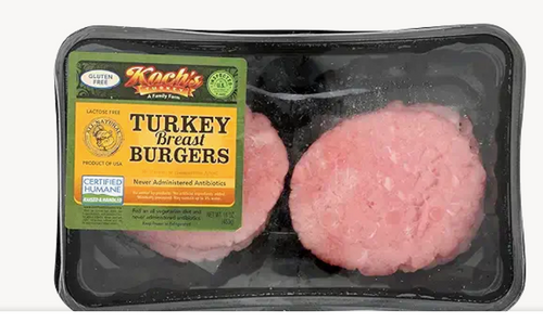 TURKEY BURGERS, G/F, Koch's Turkey Farm - 4 burgers (1/4 lb each) *SALE* Reg. $7.95