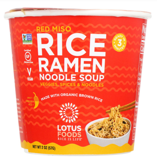 RAMEN, G/F RED MISO ORGANIC RICE NOODLE SOUP, Lotus - 2 oz cup