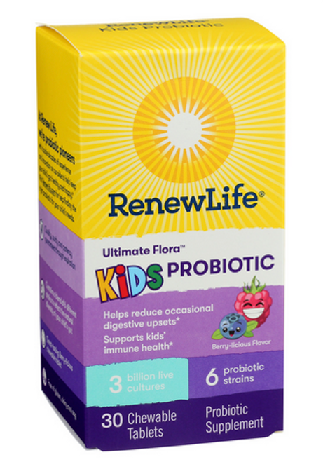PROBIOTIC, KIDS CHEWABLE, ULTIMA FLORA, Renew Life - Berry Licious Flavor 30 Tablets