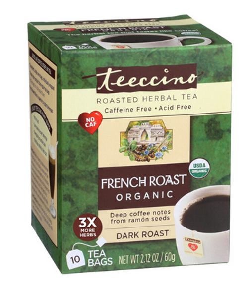 TEA, ORGANIC FRENCH ROASTED CHICORY HERBAL, TEECCINO - 10 tea bags