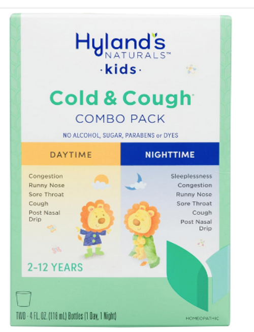 COLD and COUGH COMBO FOR KIDS, Hyland's Naturals - Two 4 fl oz bottles (118 ml)