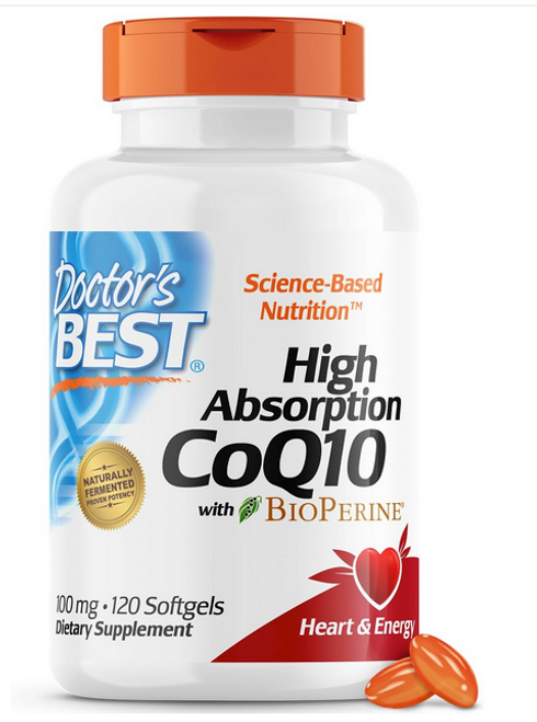 CoQ10 High Absorption with black pepper, 100 mg, Doctor's Best - 120 vcaps