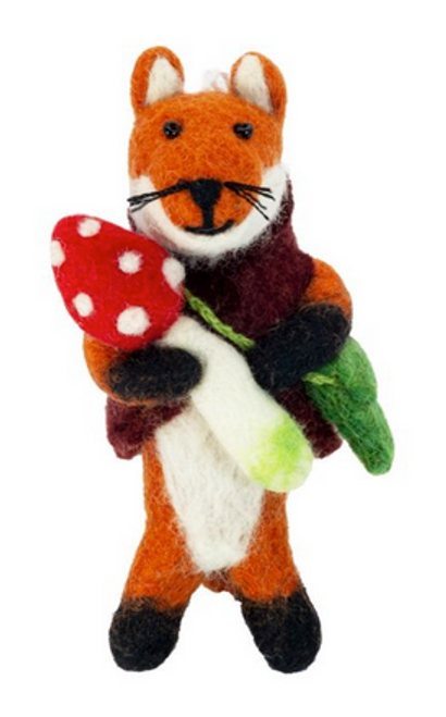 FELT FIGURE - FORAGING FOX, F/T Tibet Collection