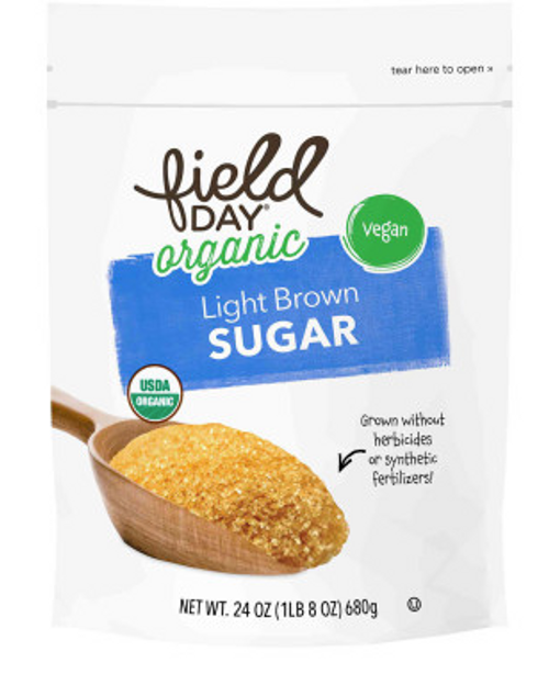 SUGAR, LIGHT BROWN, ORGANIC, Field Day - 24 oz