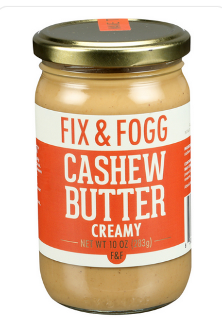 CASHEW BUTTER, Creamy, Fix and Fog - 10 oz jar