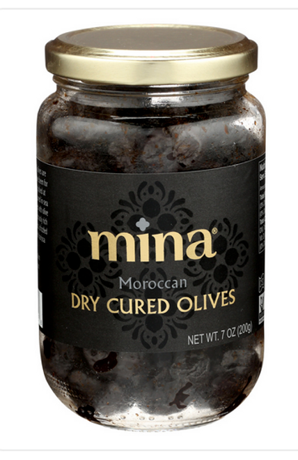 OLIVES, BLACK MOROCAN DRY CURED, Mina - 7 oz