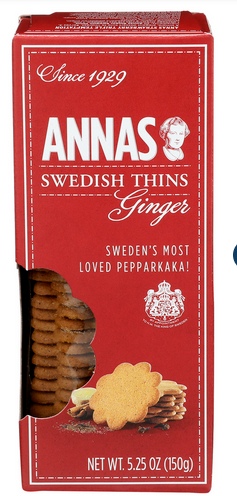 COOKIES, SWEDISH GINGER THINS, D/F Anna's - 5.25 oz