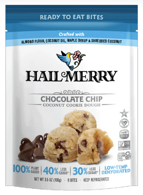 CHOC CHIP COCONUT COOKIE DOUGH BITES, G/F D/F Vegan, Hail Merry 3.5 oz