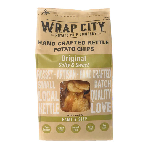 POTATO CHIPS, HAND CRAFTED KETTLE, Wrap City, 3 oz