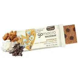 MACROBAR, Coconut  & Almond Butter & Chocolate Chips, GoMacro, organic, vegan, gluten free, 2.3 oz