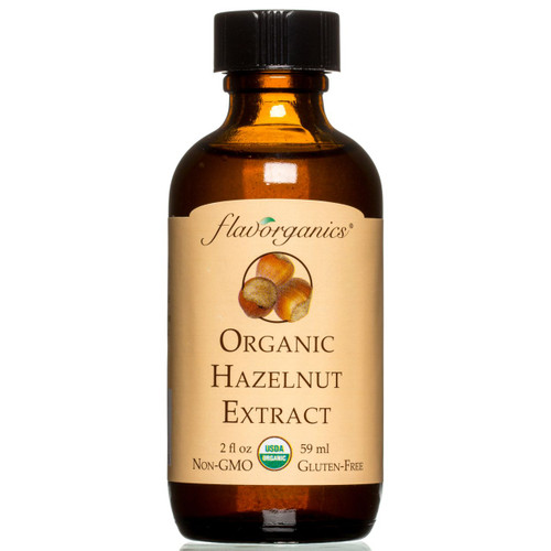 EXTRACT, HAZELNUT, ORGANIC, SWEETENED, Flavorganics - 2 Fl Oz Glass Bottle